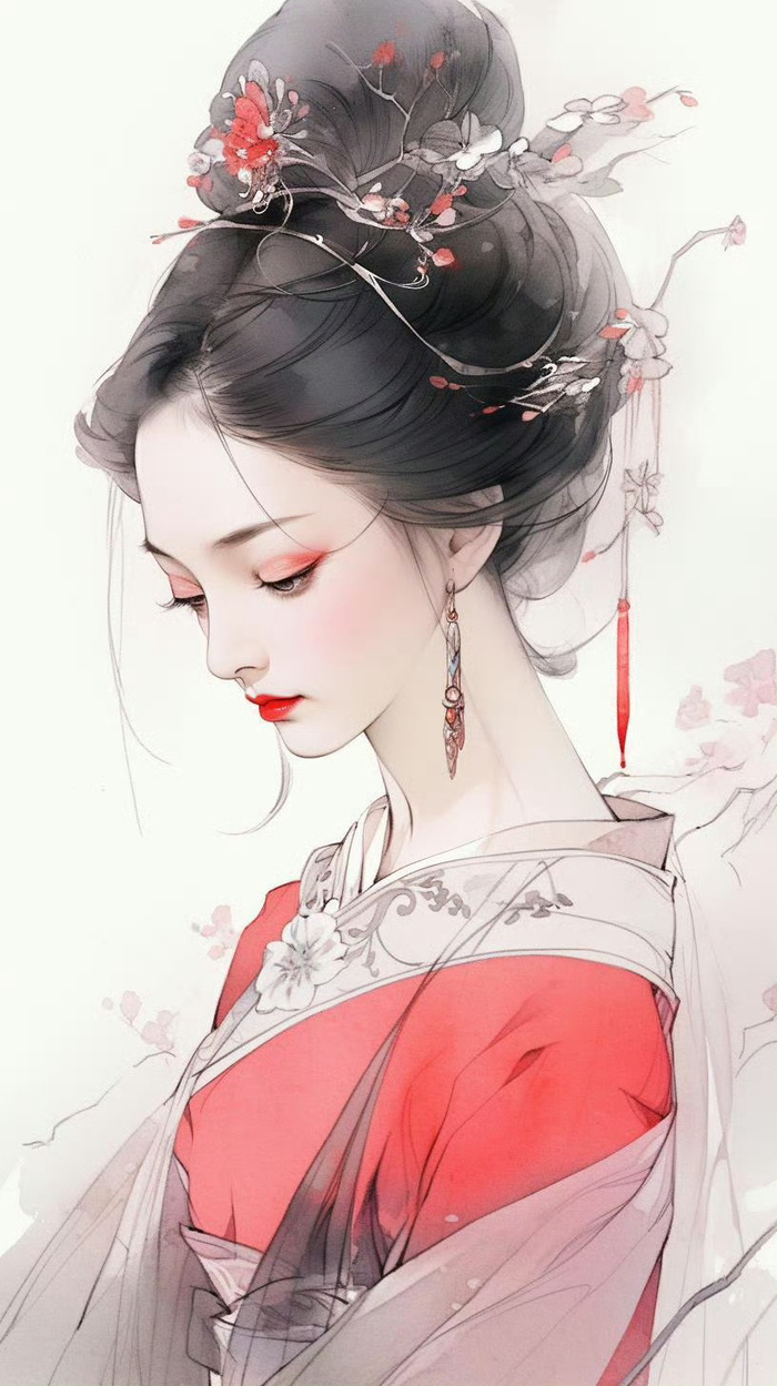 水墨丹青古风女生