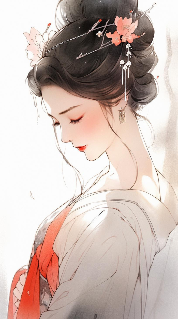 水墨丹青古风女生