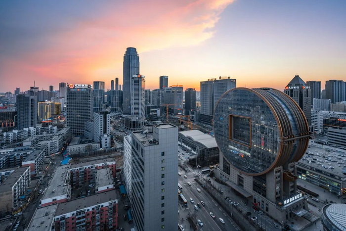 傍晚时分的沈阳上空。（图/图虫创意）