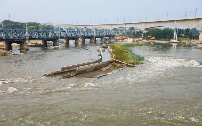 2023年永定河北京段水毁现场。（资料图）