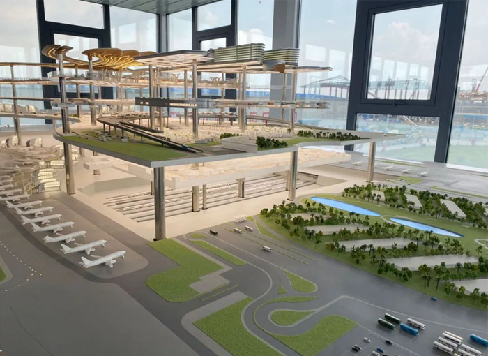 T3航站楼下面将会部署高铁站。周亮/摄