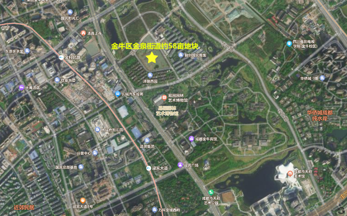 金牛区金泉街道约58亩地块区位示意图