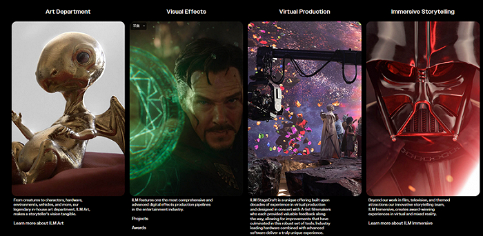 （ILM旗下业务领域，来源ILM官网）