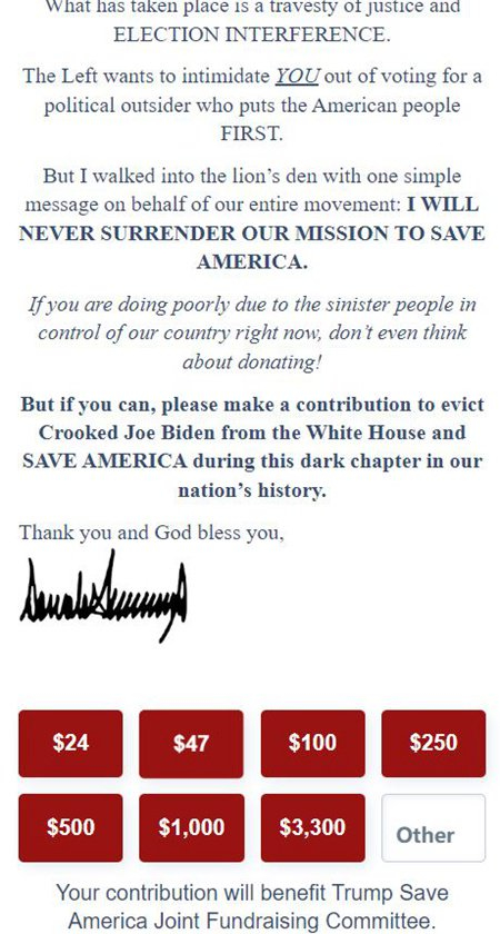 图片来源：特朗普官网