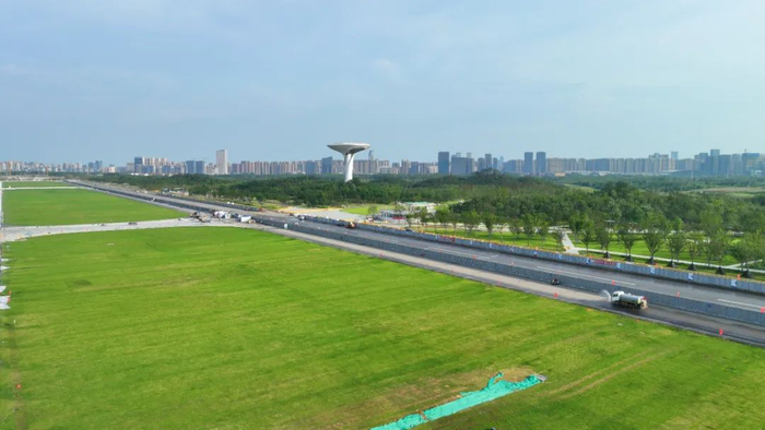 骆岗公园中央草坪。（图源：合肥日报）