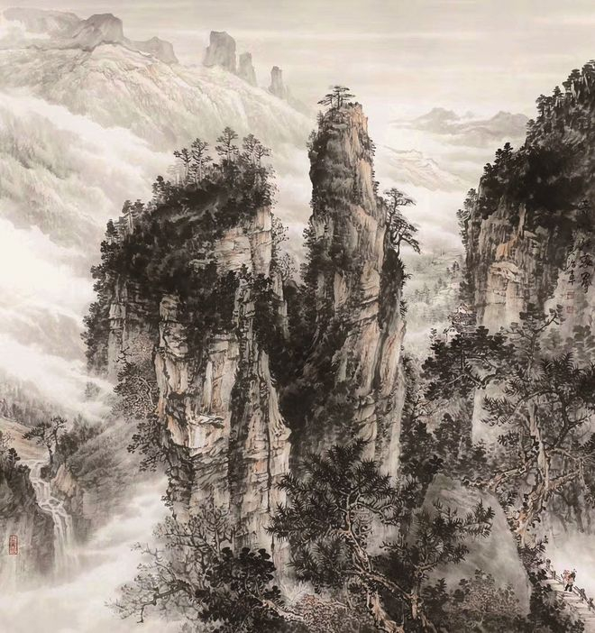 魅力湘西·著名画家童治军笔下张家界作品|张家界|奇峰|武陵_新浪新闻