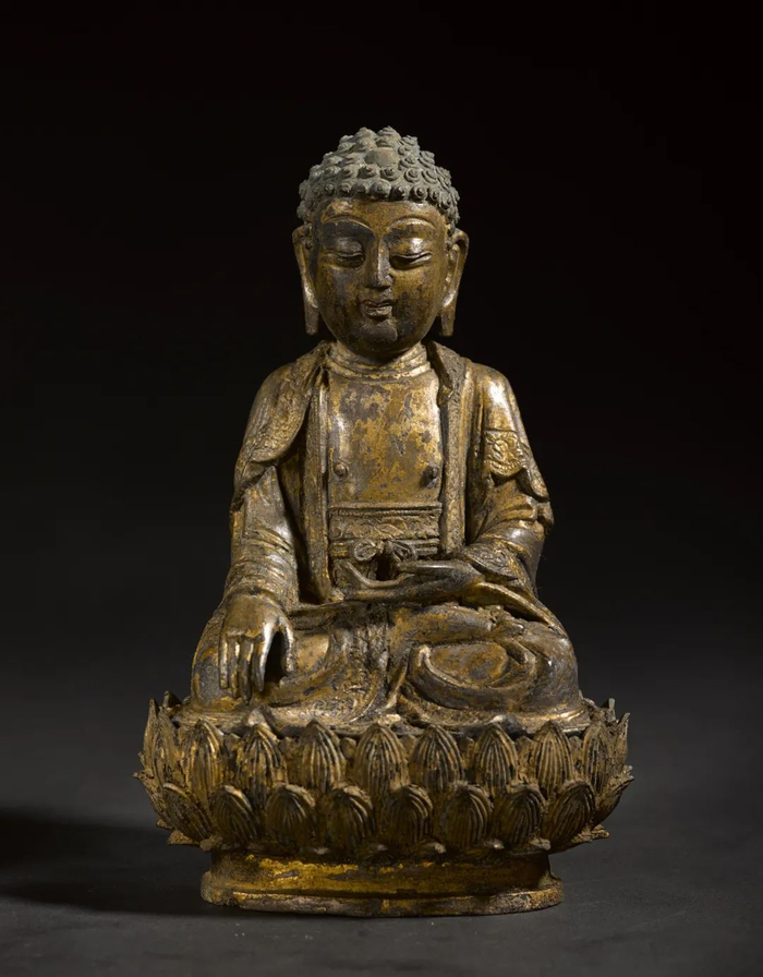 铜鎏金阿弥陀佛像 明代（1368－1644）1996年法华塔天宫发现