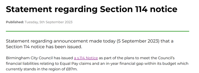 伯明翰政府破产声明截图