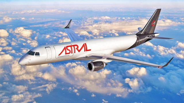 巴航工业展示首架e190客改货照片,载荷10.