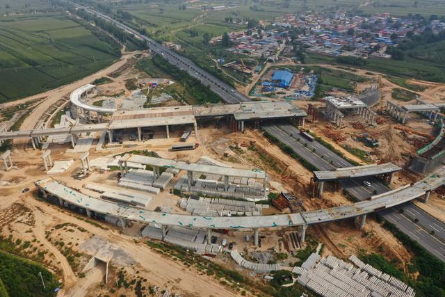太原西北二环高速公路大盂枢纽工程初见规模|太原市|高速公路|高速