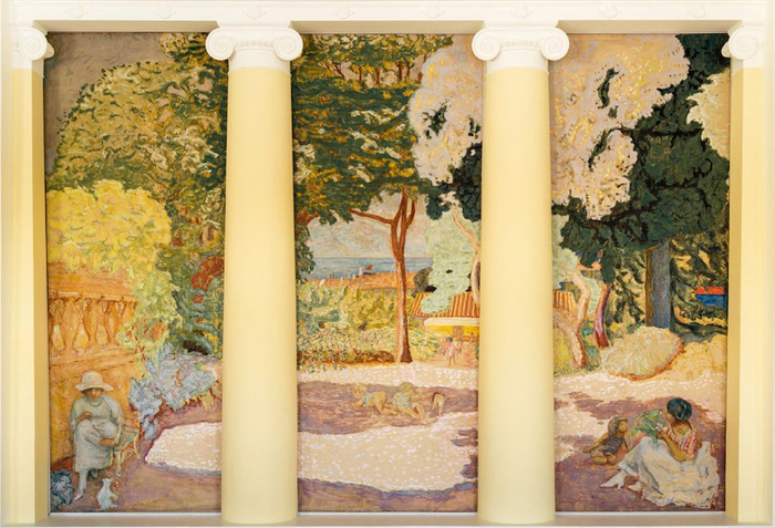 皮埃尔·波纳尔 在地中海 布面油画 纵407厘米 各横152厘米 〔俄〕圣彼得堡艾尔米塔什博物馆藏