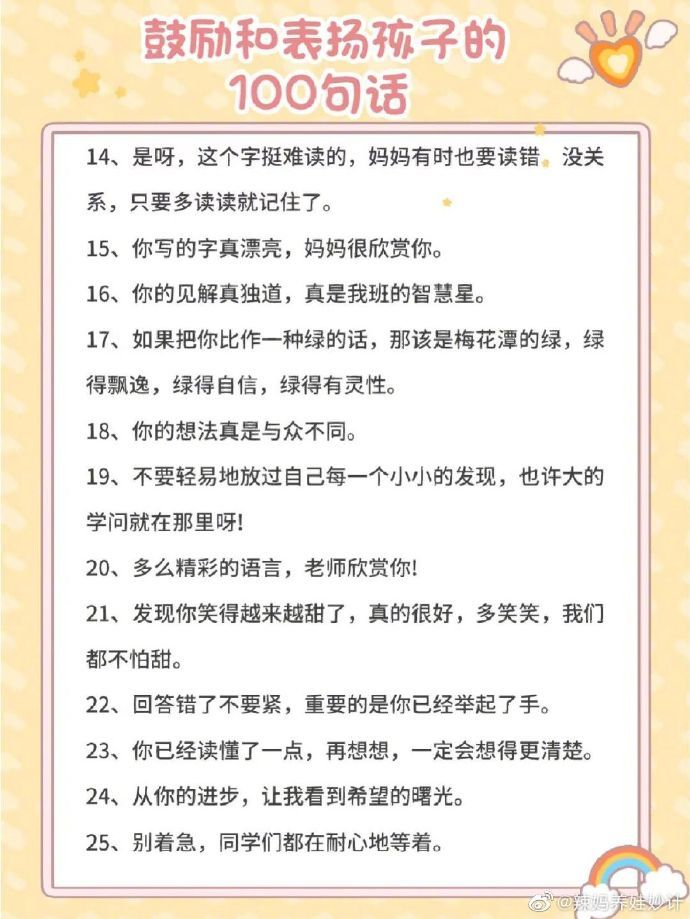 鼓励和表扬孩子的100句话， 多鼓励孩子，孩子会越来越好！_新浪新闻