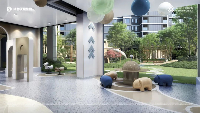 天投·公园翠屿项目架空层效果图