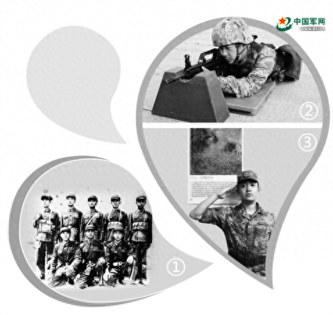 图①：邱光忠（后排右一）当兵时与战友合影。