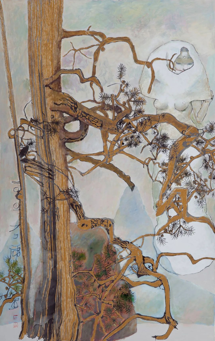 石虎  来云图 103x67cm 油画 2001年