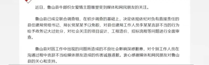 鲁山县通报截图