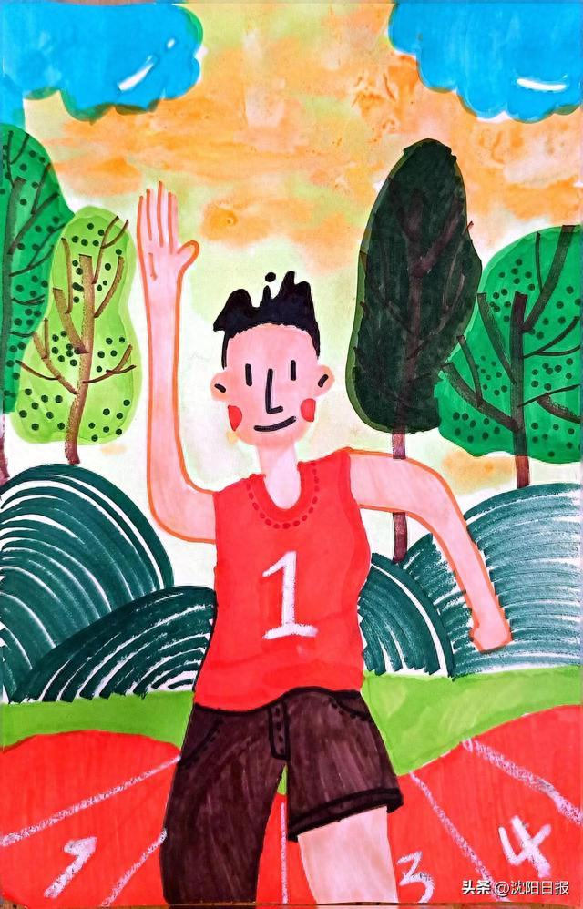 "童画沈马"优秀作品展示|沈阳市|书画|沈阳马拉松_新浪新闻