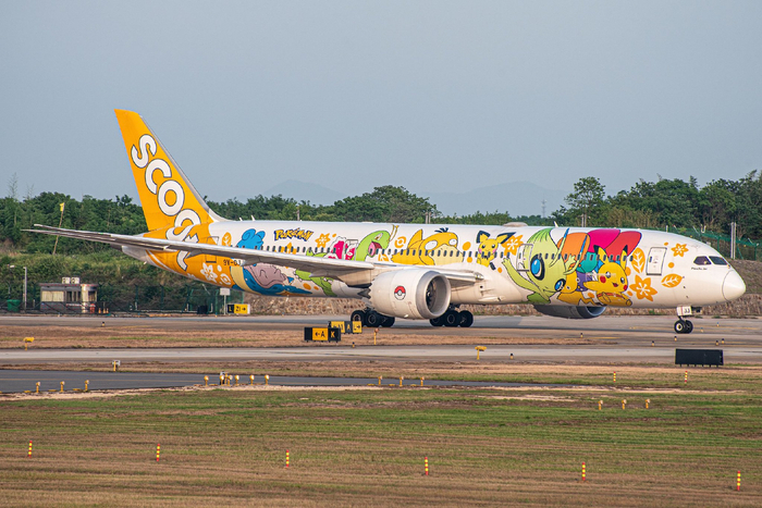 皮卡丘彩绘机飞抵南京，图/飞享枫华