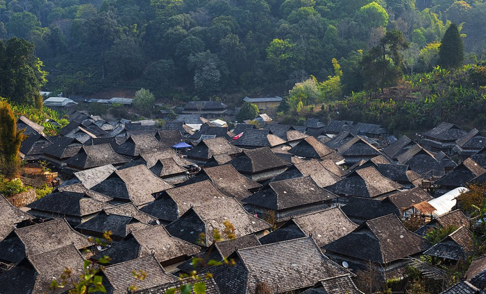 云南普洱地区，景迈山糯干古寨