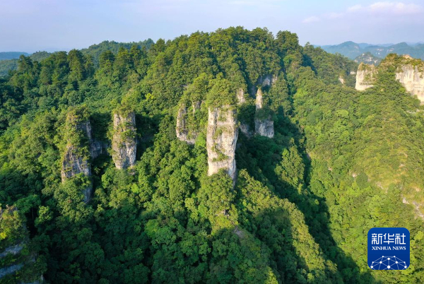 云台山景区拍摄的五指峰。新华社记者 刘续 摄