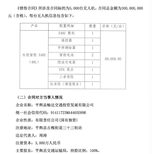 永悦科技发布的《关于签订重大合同的公告》中的部分内容