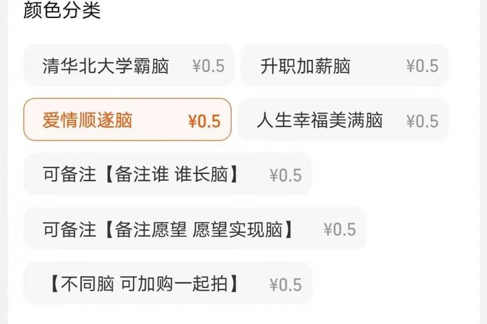 网店提供了不同“爱因斯坦的脑子”的选择