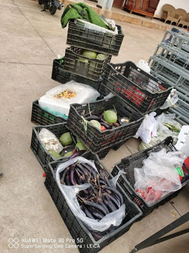 图为车成志、车仕茂卖的菜、水果等，被城管收走