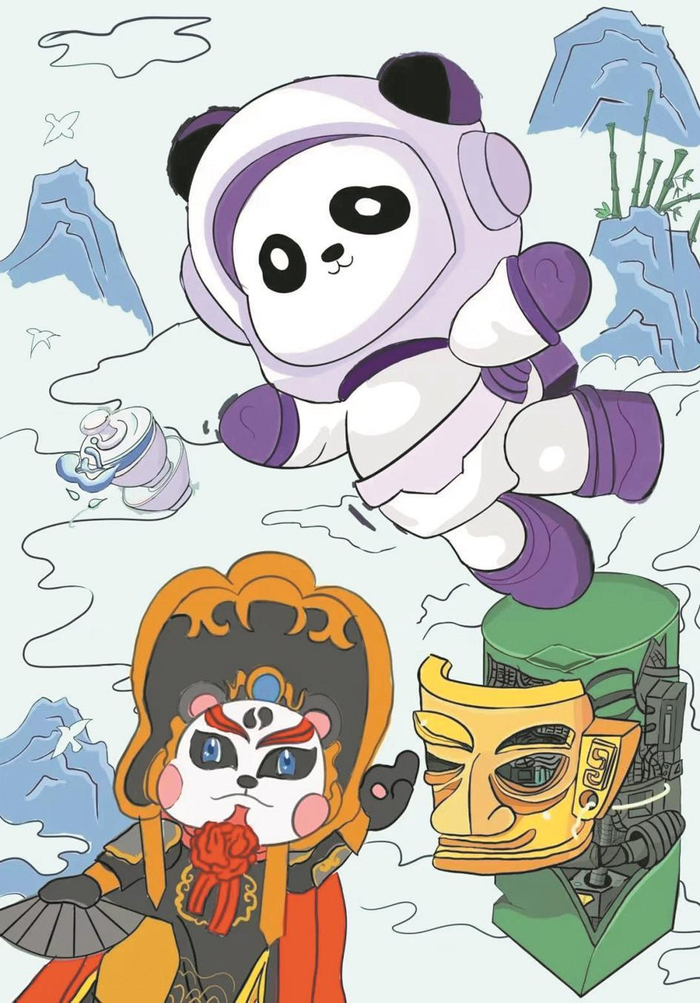     《蜀宝游天宫》 郑淋匀 成都七中初中附属小学