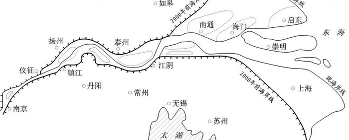 长江河口历史时期变迁图