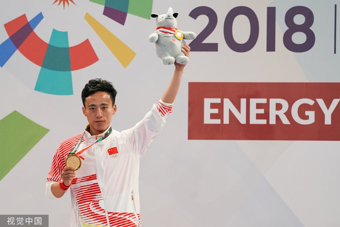 孙培原在雅加达亚运会夺金。