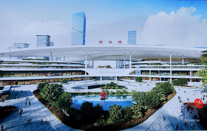 广汕高铁深汕站效果图。通讯员供图