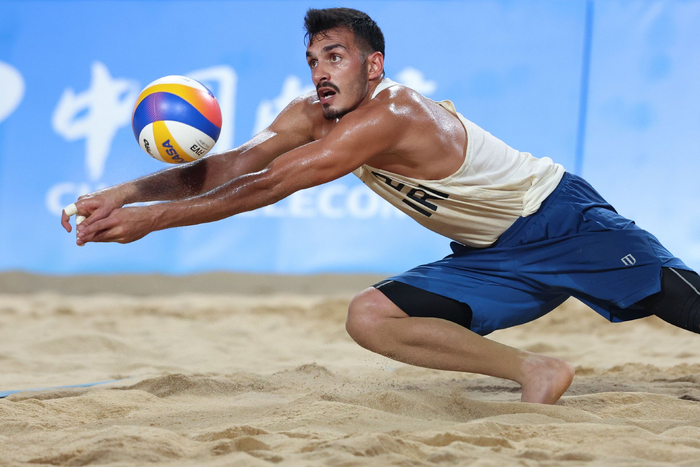 沙滩排球——男子1/4决赛:伊朗组合晋级四强|伊朗|张涛|印度尼西亚