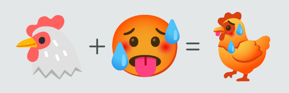 还有网友走的是写实风,把鸡和"红豆吐舌"组合在一块.