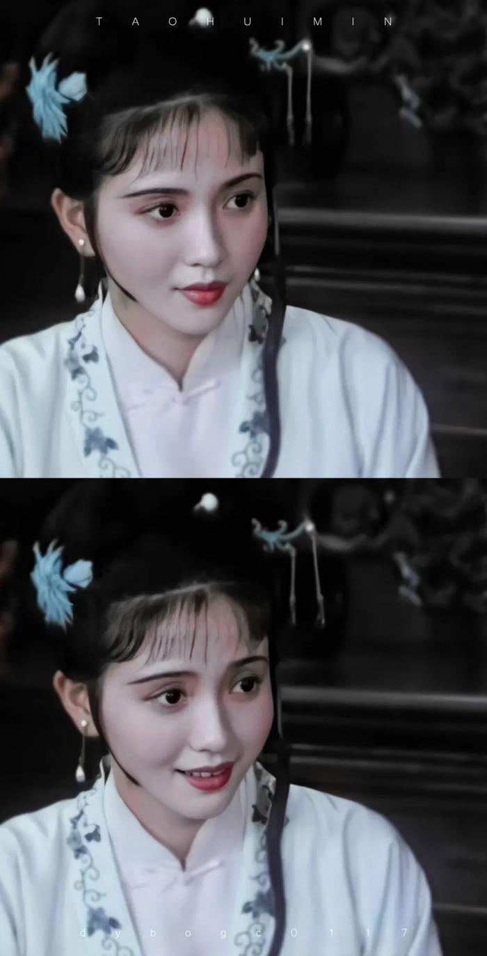 而眉目含情,柔情似水的陶慧敏,娇柔婉约的颜值和秀雅清丽的气质,扮演