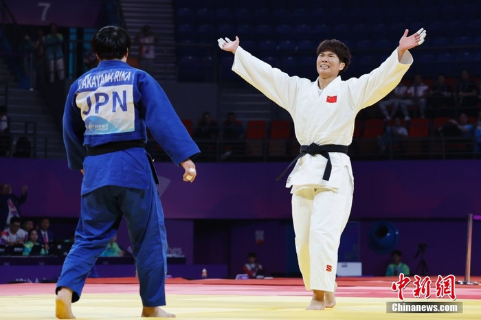 (杭州亚运会)中国选手马振昭获得柔道女子78公斤级冠军|柔道|马振昭