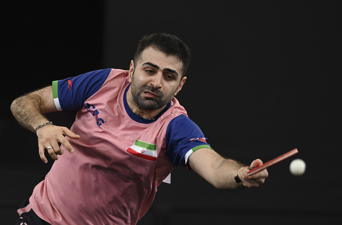 诺沙迪在2023年德班世乒赛亚洲区预选赛中。新华社发（尼库 摄）