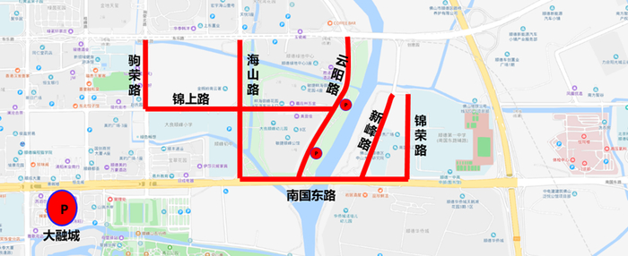 （临时停车场分布示意图）