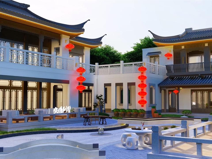 四合院设计农村自建房中式合院宅基地建房新中式大宅范