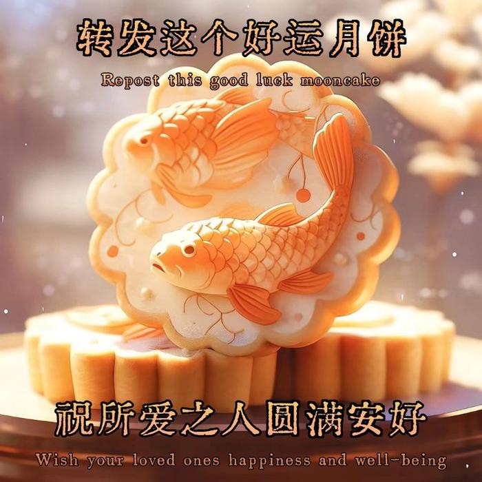 转发这个好运月饼，祝所爱之人圆满安好！
