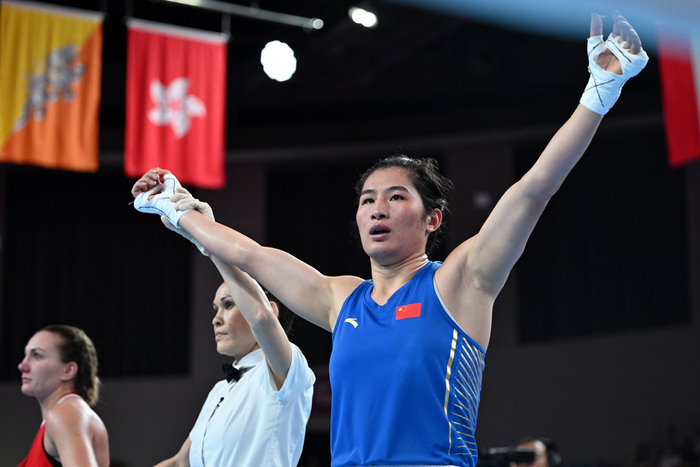 拳击——女子75公斤级四分之一决赛:李倩晋级半决赛|李倩|拳击|半决赛