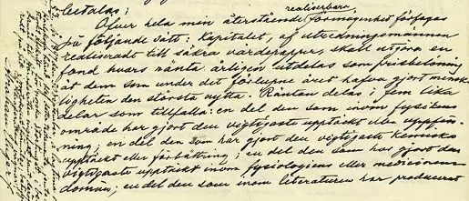 诺贝尔的遗嘱丨来源：nobelprize.org