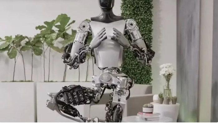 特斯拉发布Optimus新视频，图片来自twitter视频截图