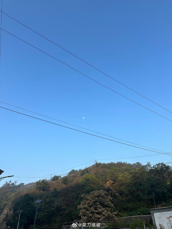 月亮还在呢，我爸非要把孩子抱出来听公鸡打鸣。 我真的累了