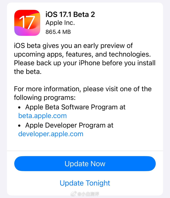 苹果推送了iOS 17.1 Beta 2 貌似这个版本下iPhone 15 Pro……__财经头条__新浪财经