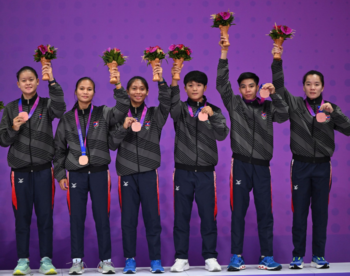 藤球——藤球女子四人颁奖仪式举行|季军|中国队|体育馆_新浪新闻