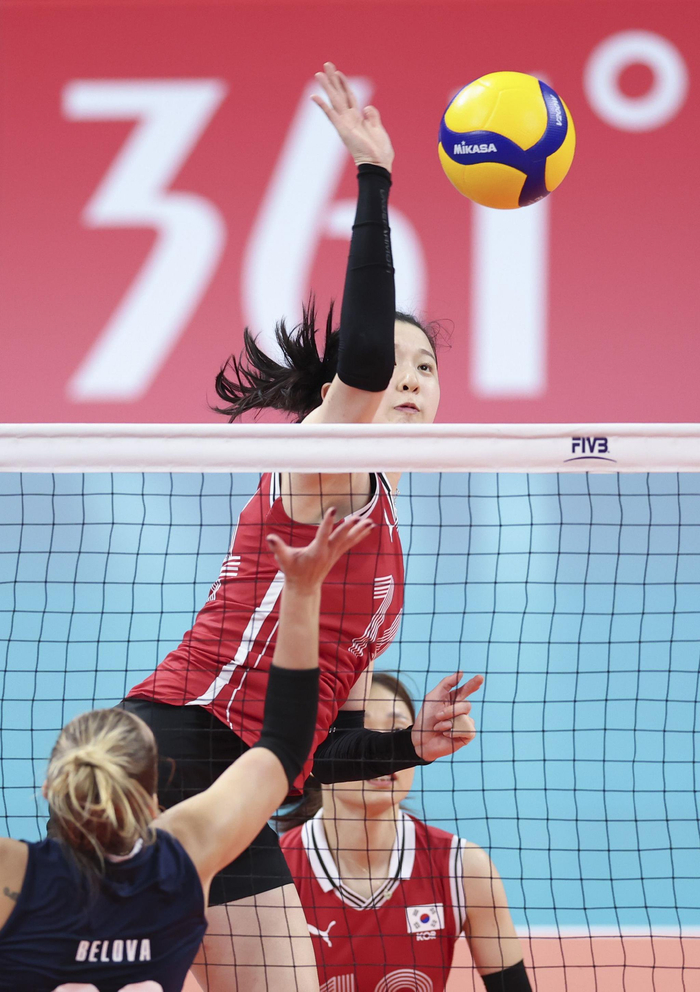 排球——女子排球5-8名排位赛:韩国队胜哈萨克斯坦队|韩国|哈萨克斯坦
