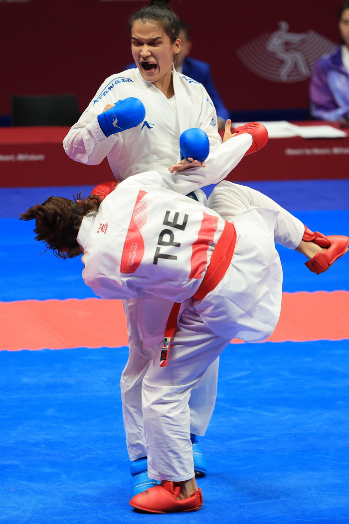 空手道——女子组手55公斤级决赛赛况|空手道|乌兹别克斯坦|中国台北