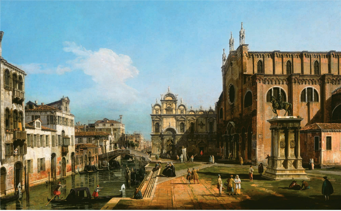 卡纳莱托（现在定为贝纳多·贝洛托），威尼斯圣扎尼波罗广场，约 1743—1747 年，美国国家美术馆