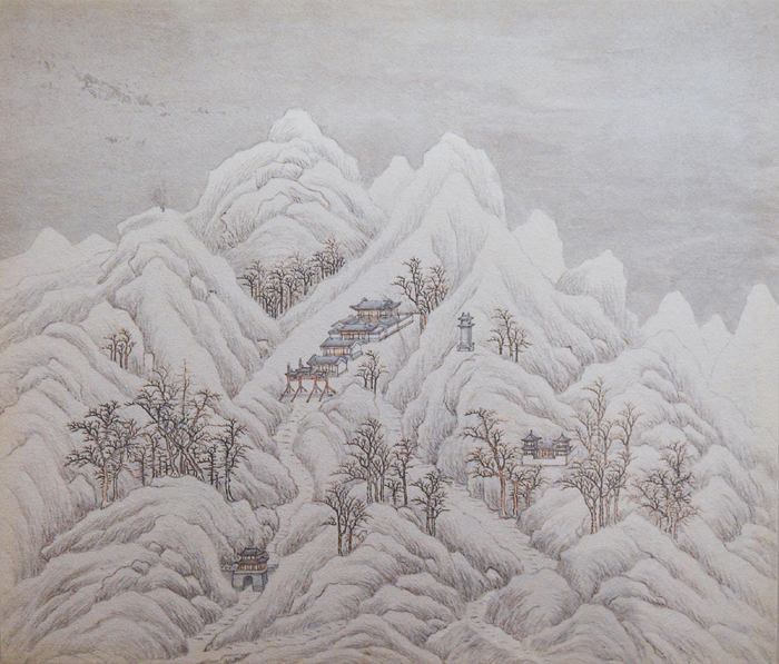 清 张若澄 燕京八景图 西山晴雪