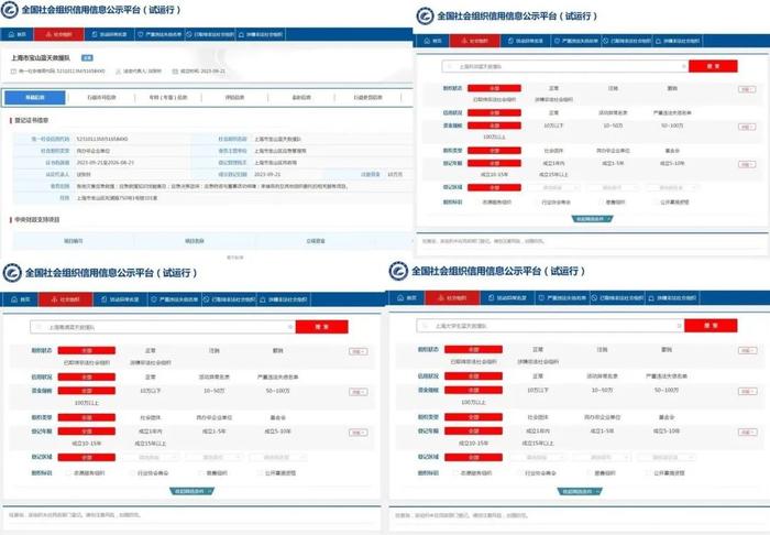  图片来源：全国社会组织信用信息公示平台
